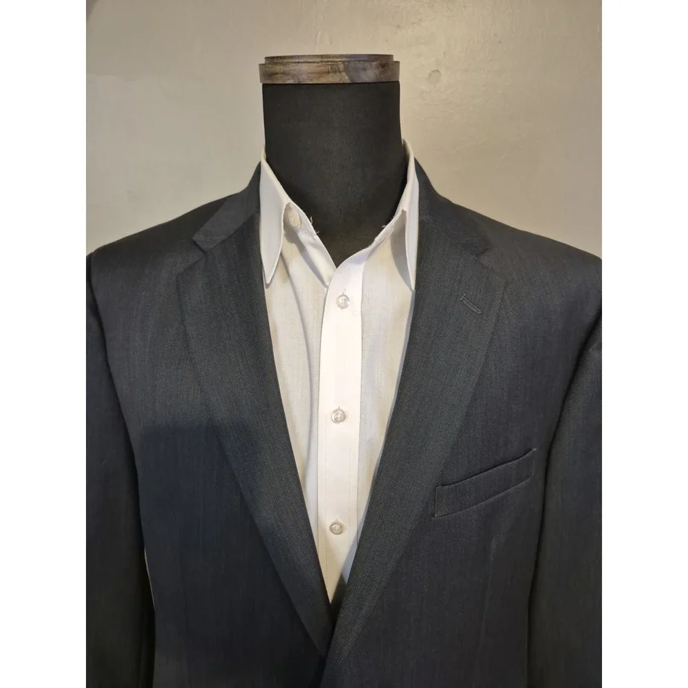 Jos A Bank Mens Tailored Fit Wool Sports Coat 44R Gray 2 Button Blazer G801